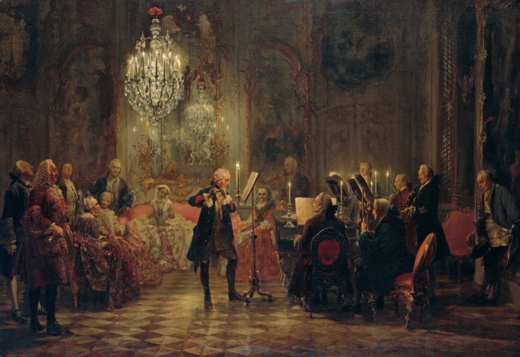 Adolph von Menzel - Concert for flute with Frederick the Great in Sanssouci - 1852